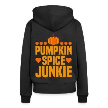 Citrouille Épices Latte Automne Halloween Citrouille Épices Épices - Sweat à capuche Premium bio Femme - noir - Dos - Julia (174cm)