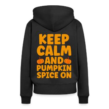 Citrouille Épices Latte Automne Halloween Citrouille Épices Épices - Sweat à capuche Premium bio Femme - noir - Dos - Julia (174cm)