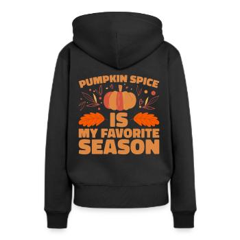 Citrouille Épices Latte Automne Halloween Citrouille Épices Épices - Sweat à capuche Premium bio Femme - noir - Dos - Julia (174cm)