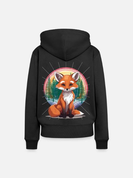 Fuchs Füchse Füchsin - Frauen Premium Bio Hoodie - Schwarz