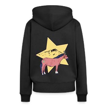 Cheval Chevaux Wild West Western Western Cheval - Sweat à capuche Premium bio Femme - noir - Dos - Julia (174cm)