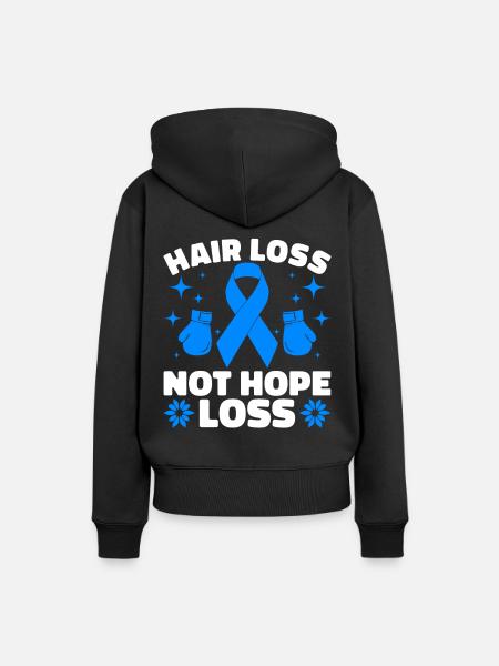 Alopecia Areata Bewusstsein Haarausfall - Frauen Premium Bio Hoodie - Schwarz