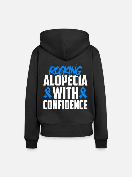 Alopecia Areata Bewusstsein Haarausfall - Frauen Premium Bio Hoodie - Schwarz