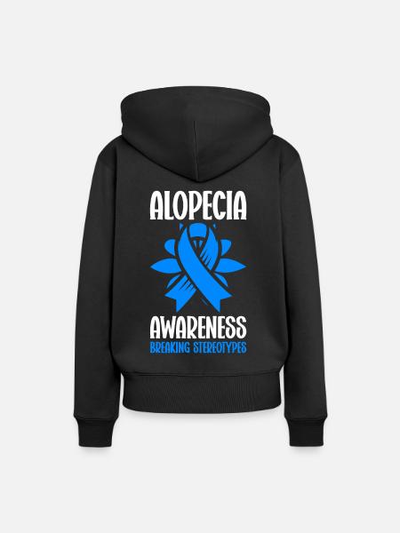 Alopecia Areata Bewusstsein Haarausfall - Frauen Premium Bio Hoodie - Schwarz