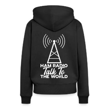 Ham Radio Amateur Radio Amateur Radio - Sweat à capuche Premium bio Femme - noir - Dos - Julia (174cm)