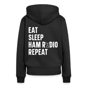 Ham Radio Amateurfunk Amateurfunker Radio - Frauen Premium Bio Hoodie - Schwarz - Hinten - Julia (174cm)