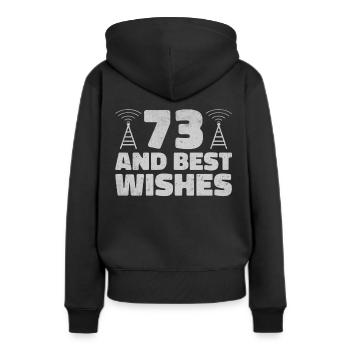 Ham Radio Amateur Radio Amateur Radio - Sweat à capuche Premium bio Femme - noir - Dos - Julia (174cm)