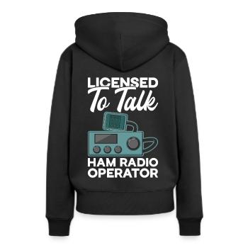 Ham Radio Amateur Radio Amateur Radio - Sweat à capuche Premium bio Femme - noir - Dos - Julia (174cm)