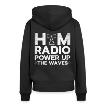 Ham Radio Amateurfunk Amateurfunker Radio - Frauen Premium Bio Hoodie - Schwarz - Hinten - Julia (174cm)