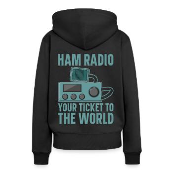 Ham Radio Amateurfunk Amateurfunker Radio - Frauen Premium Bio Hoodie - Schwarz - Hinten - Julia (174cm)