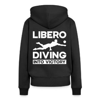 Volley-ball Libero - Sweat à capuche Premium bio Femme - noir - Dos - Julia (174cm)