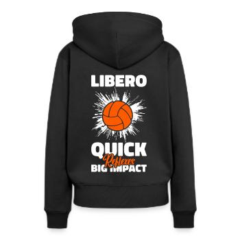 Volley-ball Libero - Sweat à capuche Premium bio Femme - noir - Dos - Julia (174cm)
