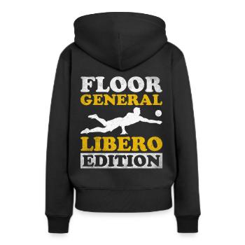 Volley-ball Libero - Sweat à capuche Premium bio Femme - noir - Dos - Julia (174cm)
