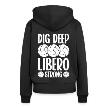 Volley-ball Libero - Sweat à capuche Premium bio Femme - noir - Dos - Julia (174cm)
