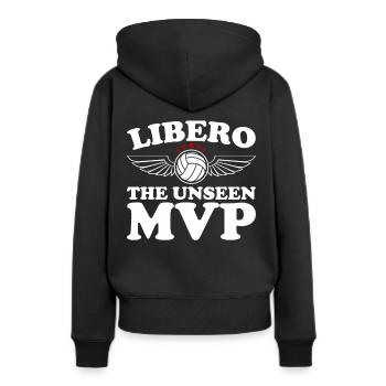 Volley-ball Libero - Sweat à capuche Premium bio Femme - noir - Dos - Julia (174cm)