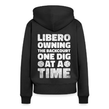 Volley-ball Libero - Sweat à capuche Premium bio Femme - noir - Dos - Julia (174cm)