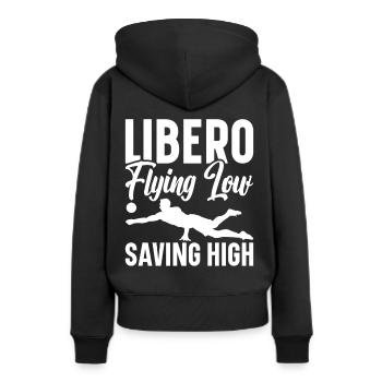 Volley-ball Libero - Sweat à capuche Premium bio Femme - noir - Dos - Julia (174cm)