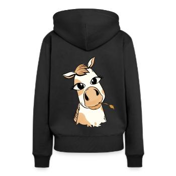 poney cheval chevaux tête de cheval - Sweat à capuche Premium bio Femme - noir - Dos - Julia (174cm)