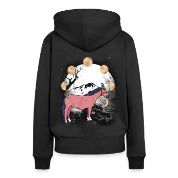 Chamanes Cheval Chevaux Chaman Lune - Sweat à capuche Premium bio Femme - noir - Dos - Julia (174cm)