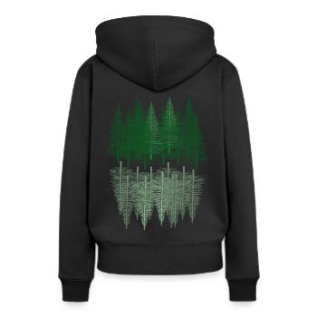 Forêt de sapins Randonnée pédestre Épicéa Forêt de conifères Nature - Sweat à capuche Premium bio Femme - noir - Dos - Julia (174cm)