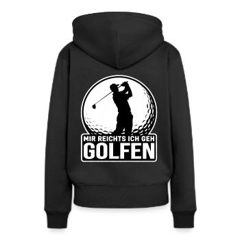 Mir reichts ich geh Golfen Lustiger Spruch Golfer - Frauen Premium Bio Hoodie - Schwarz - Hinten - Julia (174cm)