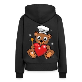 Ours en peluche Cuisinier Cuisinier Cuisinier - Sweat à capuche Premium bio Femme - noir - Dos - Julia (174cm)