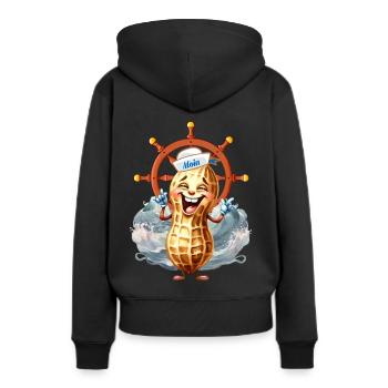 cacahuète barreur joyeux marin marin - Sweat à capuche Premium bio Femme - noir - Dos - Julia (174cm)