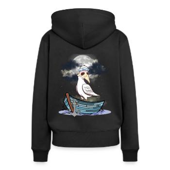 Halloween Seagull Seagulls Bateau Ferry Bateaux - Sweat à capuche Premium bio Femme - noir - Dos - Julia (174cm)