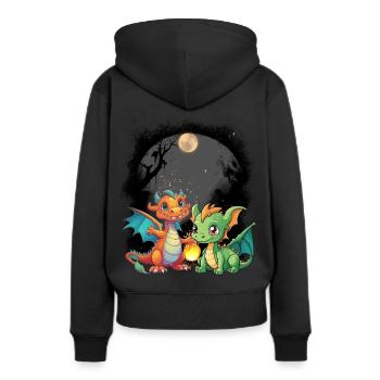 dragon mystique dragon conte de fées personnage de conte de fées - Sweat à capuche Premium bio Femme - noir - Dos - Julia (174cm)