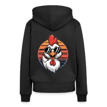 Cool Chick Lunettes de soleil Poulet mignon Poulets - Sweat à capuche Premium bio Femme - noir - Dos - Julia (174cm)