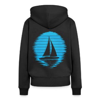 Segelboot Segeln Katamaran Jolle Skipper Segler - Frauen Premium Bio Hoodie - Schwarz - Hinten - Julia (174cm)