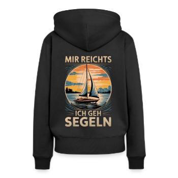 Mir Reichts Ich Geh Segeln Retro Segelboot Skipper - Frauen Premium Bio Hoodie - Schwarz - Hinten - Julia (174cm)