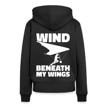Deltaplane Parapente Deltaplane - Sweat à capuche Premium bio Femme - noir - Dos - Julia (174cm)