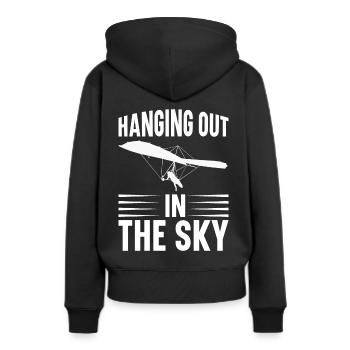 Deltaplane Parapente Deltaplane - Sweat à capuche Premium bio Femme - noir - Dos - Julia (174cm)