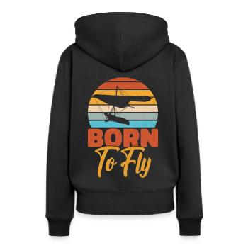 Deltaplane Parapente Deltaplane - Sweat à capuche Premium bio Femme - noir - Dos - Julia (174cm)