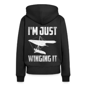 Deltaplane Parapente Deltaplane - Sweat à capuche Premium bio Femme - noir - Dos - Julia (174cm)