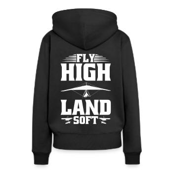 Deltaplane Parapente Deltaplane - Sweat à capuche Premium bio Femme - noir - Dos - Julia (174cm)