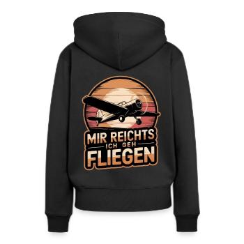 Mir Reichts Ich Geh Fliegen Pilot Flugzeug Piloten - Frauen Premium Bio Hoodie - Schwarz - Hinten - Julia (174cm)