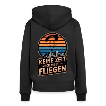 Keine Zeit Fliegen Paragleiter Retro Gleitschirm - Frauen Premium Bio Hoodie - Schwarz - Hinten - Julia (174cm)