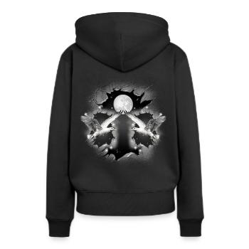 Mouette mouette mystique mouette maritime - Sweat à capuche Premium bio Femme - noir - Dos - Julia (174cm)