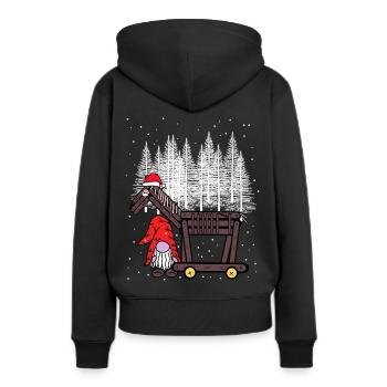 Père Noël Père Noël Père Noël Cheval - Sweat à capuche Premium bio Femme - noir - Dos - Julia (174cm)