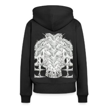 Licorne Licornes Créatures mythiques Animaux mythiques Fable - Sweat à capuche Premium bio Femme - noir - Dos - Julia (174cm)