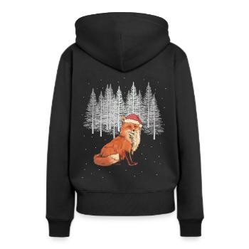 Saint-Nicolas Renards Noël - Sweat à capuche Premium bio Femme - noir - Dos - Julia (174cm)