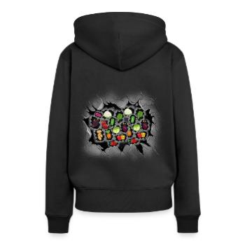 Vegetarier Gemüse Vegetarierin Koch Köchin - Frauen Premium Bio Hoodie - Schwarz - Hinten - Julia (174cm)
