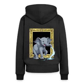 Éléphant Trompe d’éléphant - Sweat à capuche Premium bio Femme - noir - Dos - Julia (174cm)