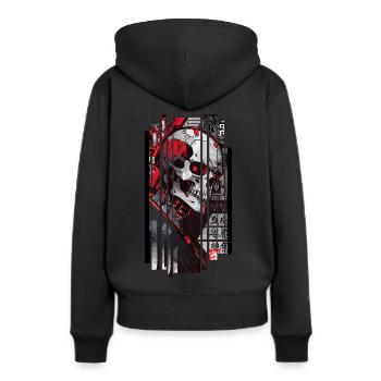 Cyborg crane kanji - Sweat à capuche Premium bio Femme - noir - Dos - Julia (174cm)