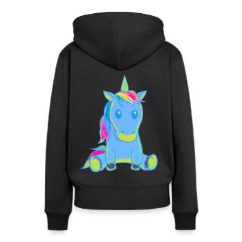 Einhorn Einhörner Baby Kleinkind Kleinkinder Fabel - Frauen Premium Bio Hoodie - Schwarz - Hinten - Julia (174cm)