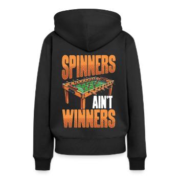 Tischfußball Tischkicker Kicker Kickern - Frauen Premium Bio Hoodie - Schwarz - Hinten - Julia (174cm)