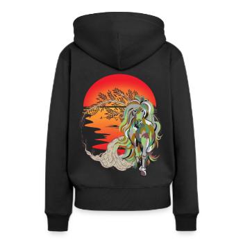 Cheval sauvage Chevaux sauvages Chevaux - Sweat à capuche Premium bio Femme - noir - Dos - Julia (174cm)
