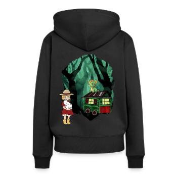 Conte de fées Conte de fées Personnage Dragon Forêt Aventure - Sweat à capuche Premium bio Femme - noir - Dos - Julia (174cm)